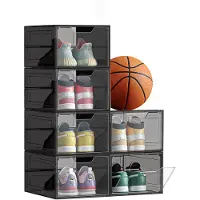 Songmics Doorzichtige schoenenorganisatoren met deur, Zwart / 12