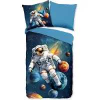 Muller Textil Pure Kinderdekbedovertrek "Saros" - Blauw - (135x200 cm) - 100% Polyester