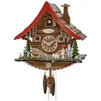 Engstler - 4713_QM - Koekoeksklok - Kwarts - Notenhout - met muziek - 25 cm
