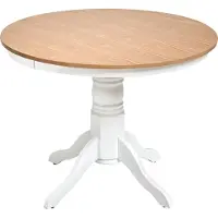 Beliani AKRON - Ronde eettafel - Lichtbruin - 100 cm - Essenhoutfineer