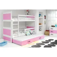 BMS RICO - Triple Youth Bed - 90x200 cm - Wit/Roze