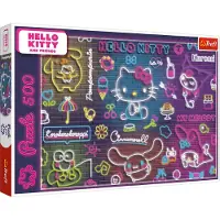 Trefl puzzel Neon Hello Kitty - 500 stukjes - kleurrijk karton.