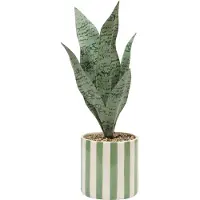 Atmosphera Kunstplant Sansevieria Chéri met keramische pot - Ø12xH38cm - Groen