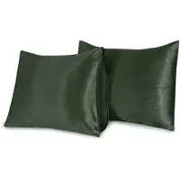Beau Maison Beauty Silk - Satijnen Kussenslopen - Set van 2 stuks - 60 x 70 cm - Groen - Glans Satijn