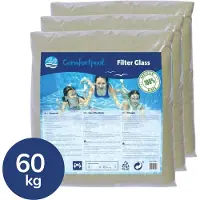Comfortpool Glasparels 3 x 20 kg | Geschikt voor zandfilterpompen | 60 kg filterglas | Duurzame zwembadfiltratie |