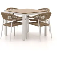 Manifesto furniture + 10% kassakorting | Manifesto Belpasso/Fidenza 90cm dining tuinset 5-delig stapelbaar