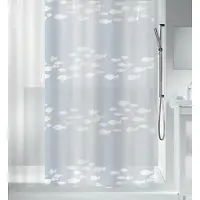 Spirella Sardaigne PEVA Douchegordijn 180x200 cm - Waterdicht PVC-vrij Douchegordijn met Vissenmotief voor Douche en Bad