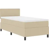 vidaXL LED Box Spring Bed Lichtgrijs en wit 80 x 200 cm Corduroy stof