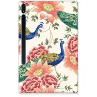 B2Ctelecom Back Case voor Samsung Galaxy Tab S7 Plus | S8 Plus Pink Peacock
