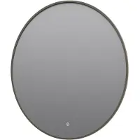 Guido Gusto Ronde badkamerspiegel Mauri gun metal met verwarming, LED verlichting en touch sensor 100x100cm