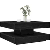 vidaXL Salontafel 360 graden draaibaar 70x70x34,5 cm zwart