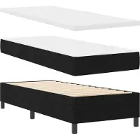 vidaXL Boxspring bed met kussen met hoofdeinde Zwart 200 x 80 cm Stof