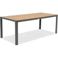 Garden Point Grote aluminium polywood tuintafel 200 cm Verona Wood grijs