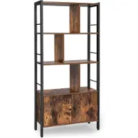 Vasagle Boekenkast met 4 planken, Vintagebruin + zwart