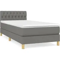 Syfax Boxspring met matras stof donkergrijs 90x200 cm