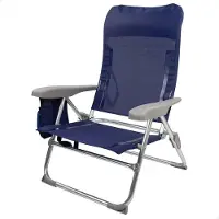Aktive Slim Aluminium Folding Chair Multi-position 61x60x89 Cm Blauw 61 x 60 x 89 cm