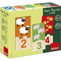 Goula Houten puzzel om te leren tellen - - 53329 - Dieren - 10 stukken - Voor kinderen van 2 jaar en ouder