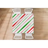 KitchenYeah Kerst Tafelkleed - Kerstmis Decoratie - Tafellaken - Patronen - Kerst - Strepen - 120x120 cm - Kerstmis Versiering - Tafeldecoratie Kerstmis - Kerstdecoratie tafel - Tafelversiering