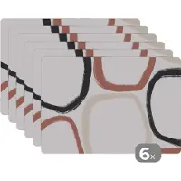 KitchenYeah Placemat - Pastel - Minimalisme - Vormen - Onderleggers placemat - Placemats - 45x30 cm - 6 stuks