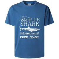 Pepe Jeans Shirt 'Mali Tee' blauw / wit