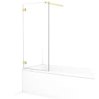 Maxaro Diamond Badwand 70cm Lichtgoud Helder Glas 8mm veiligheidsglas | Badwand | Badwand Glas | Badscherm | Glazen Badwand