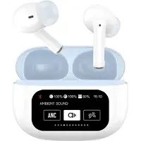 Ntech Draadloze Oordopjes Touchscreen Scherm Wit - In-Ear Oordopjes draadloos - Draadloze oortjes bluetooth - Noise cancelling ANC+ENC -