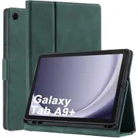OTronica Hoes geschikt voor Samsung Galaxy Tab A9 Plus / A11 Plus Groen - Samsung A9 Plus hoes bookcase met Stylus Pen Houder premium leren cover