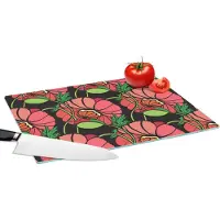 KitchenYeah Glazen Snijplank - 39x28 - Bloemen - Natuur - Roze - Patroon - Snijplanken Glas