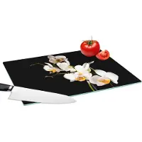 KitchenYeah Glazen Snijplank - 39x28 - Orchidee - Bloemen - Planten - Botanisch - Snijplanken Glas