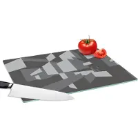 KitchenYeah Glazen Snijplank - 39x28 - 3D - Patronen - Zwart Wit - Snijplanken Glas