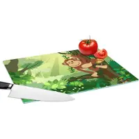 KitchenYeah Glazen Snijplank - 39x28 - Aap - Jungle - Jongens - Meisjes - Bloemen - Kids - Snijplanken Glas