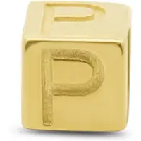 New Bling 9NBG-912P Gouden Kubus met Letter P - 3,8mm - hanger - 14 Karaat - Goud