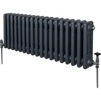 Monster Traditionele 3 Kolom Radiator - 300 x 832mm - Antraciet Grijs