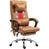 Vinsetto -Bürostuhl-Kunstleder, Stahl-66L x 67B x115-123H cm-Braun