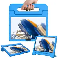 Ntech Hoes Geschikt voor Samsung Galaxy Tab A8 Hoes Kinderen Blauw - Hoes Geschikt voor Samsung Galaxy Tab A8 (2021 / 2022) kinderen Hoes - Backcover hoes met handvat - Ntech
