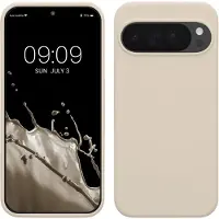 Kwmobile telefoonhoesje geschikt voor Google Pixel 10 Pro XL - Hoesje met siliconen coating - Smartphone case in mat crème