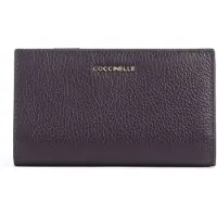 Coccinelle Leren portemonnee Metallic Soft Wallet Prune donkerpaars