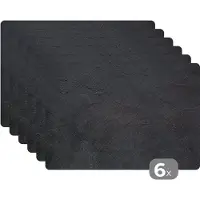 KitchenYeah Placemats - Leisteen design - Zwart - Industrieel - Placemat - Tafelbeschermer - Onderlegger - 6 stuks - 45x30 cm