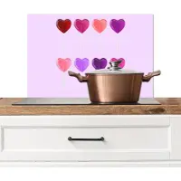 KitchenYeah Spatscherm keuken 70x50 cm - Kookplaat achterwand Lolly - Hart - Roze - Snoep - Muurbeschermer - Spatwand fornuis - Hoogwaardig aluminium