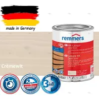 Remmers HK Lazuur 3-in-1 [plus] Crèmewit - Premium Houtbeits voor Buiten | Transparant, Sneldrogend, Oplosmiddelarm | 0,75Liter