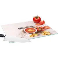 KitchenYeah Glazen Snijplank - 39x28 - Tomaat - Soep - Keuken - Kruiden - Snijplanken Glas