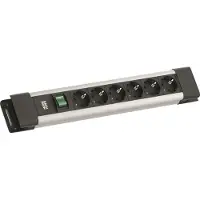 Bachmann CONNECTUS 6xCEE7/3, 1xschakelaar 2,0 m CEE7/7 grijs
