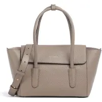 Coccinelle Leren handtas schoudertas Double Beat Grained Leather Handbag Warm Taupe