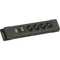 Bachmann CONNECTUS 4xCEE7/3, 1xschakelaar 2,0 m CEE7/7 zwart