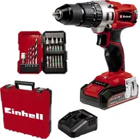 Einhell Accu Schroefmachine TE-CD 18/2 Li-i Kit - Power X-Change - 18 V/Li-ion - Met impactfunctie - 2 snelheden - 44 Nm - Incl. 1x 2,5 Ah accu en lader, Koffer en 22-delige accessoireset