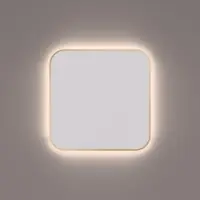 HiPP Toiletspiegel design spm t06 rechthoek 35x35 cm met afgeronde hoeken en verlichting messing