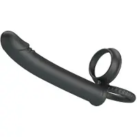 Pretty Love - Moses - Dildo met Cockring en Scrotumring - Zwart