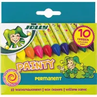 Jolly waskrijtjes Painty 10 stuks extra dik voor kinderen kleurplezier.