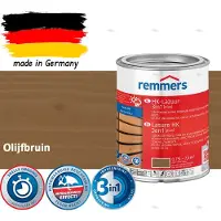 Remmers HK Lazuur 3-in-1 [plus] Olijfbruin - Premium Houtbeits voor Buiten | Transparant, Sneldrogend, Oplosmiddelarm | 0,75Liter