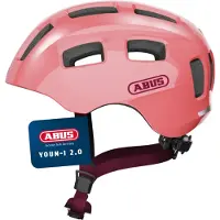 ABUS Fietshelm YOUN-I 2.0 living coral M - 52-57 cm - pink - Geschikt voor gebruik op elektrische fietsen - stadsfietsen - 260 g